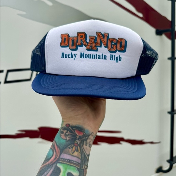 Reclaimed Vintage Other - Vintage 70s 80s Colorado Durango Rocky Mountain High Trucker Hat navy blue white